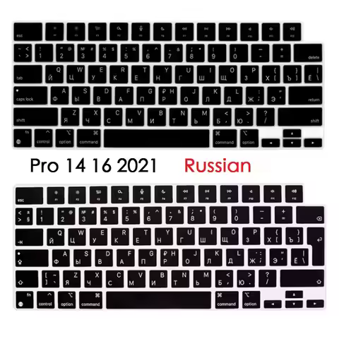 Russian English for Macbook Pro 14 16 2021 M1 A2442 A2485 EU US Russian Keyboard Cover Silicon for M