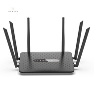 WIFI Router Gigabit Wireless Router 2.4G/5G Dual Band WiFi Router with 6 Antennas WiFi Repeater Signal Amplifier  Easy to Use Black