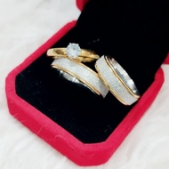 glitter couple ring with VELVET box engagement ring wedding ring