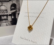 VCA日本 Van Cleef & Arpels Cartier 梵克雅寶虎眼石「中號」 18K黃金項鏈necklace