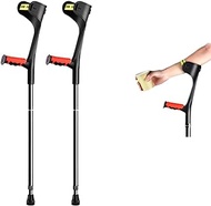 1 Pair of Forearm Crutches,Crutches for Adults,Comfortable Grip,Crutches for Walking,Heavy Duty Non-Slip Rubber Feet,Mobility Aid for Elderly, Seniors &amp; Handicap…Black Fashionable
