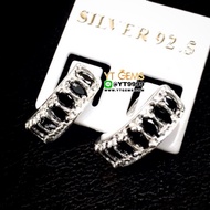 ต่างหูนิล ต่างหูเงินแท้ พลอยนิล (cz) YTG-10157