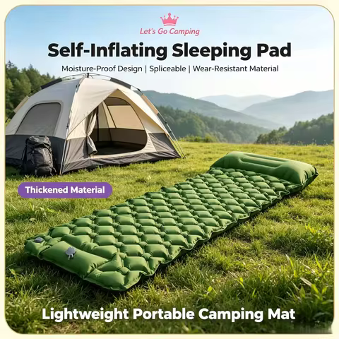 60-second Quick-inflation Portable Foldable Inflatable Sleeping Pad, Suitable for Temporary Shelter,