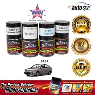 AUTOSPA Touch Up Paint New Saga 3pcs/Set (Base Coat + Solvent + Clear Coat)