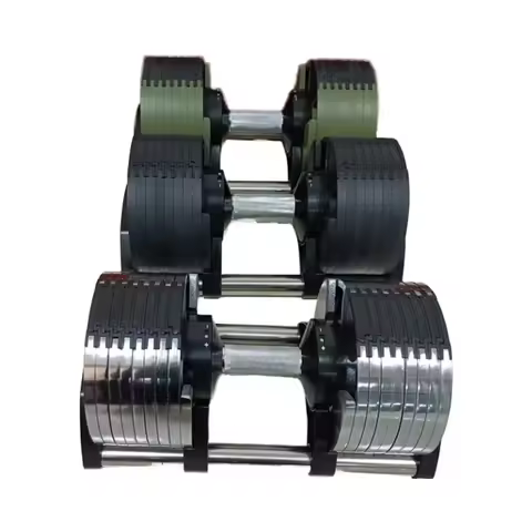 Wholesale Adjustable 10kg-50kg Plastic Dumbbell Set with Custom Logo Silver Barbell for Home Gym Fit
