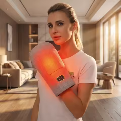 LED Red Light Glove 660nm & 850nm Red Light Vibration Massage for Wrist Fingers Hand Beauty Anti-fat
