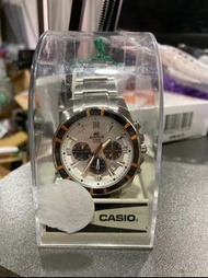 EDIFICE CASIO卡西歐 三眼錶 黃黑錶框 白面黑 照明功能 不銹鋼 52mm 男錶 EFR-534D-7A EFR-534D-7AVDF 公司貨 七天保固