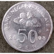 MALAYSIA FORGERY 50 CENTS 2008 EF