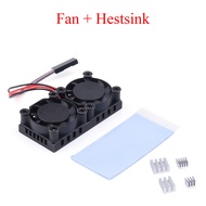 Bộ Quạt Làm Mát Kép Raspberry Pi 4 Model B Có Tản Nhiệt Quạt Làm Mát Đôi Quạt Làm Mát Tùy Chọn Cho R