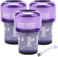 Qtrollc Filter Replacement for Dyson V12 Detect Slim Cordless Vacuum, Compare to Part 971517-01 (3 Pack)