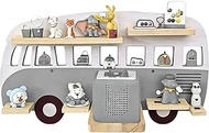 Relaxdays Toniebox Magnetic Shelf for Radio Play Box & 25 Tonies, Bus, H x W x D: 32 x 62 x 13 cm, T