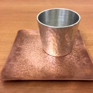 赤銅鎚起方盤(不含錫杯)