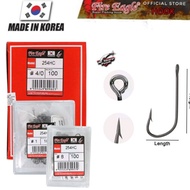 (MADE IN KOREA) 100PCS MATA KAIL FIRE EAGLE 254HC (HIGH CARBON) FISHING HOOK X SHARP POINT MADE FROM