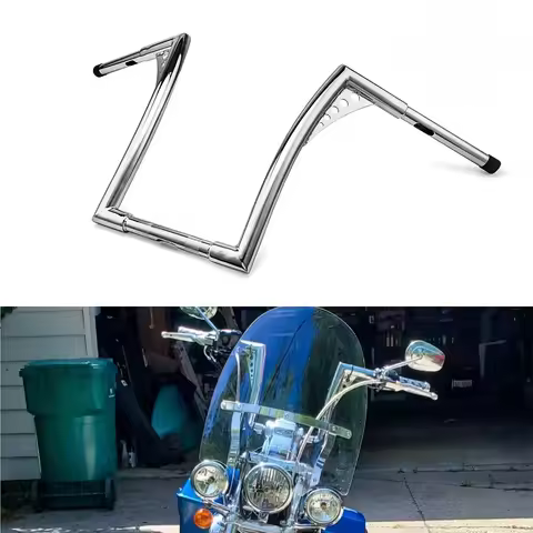 JOFRUNTN Chrome 12" Rise Ape Hanger Handlebars For Harley Softail Dyna Sportster