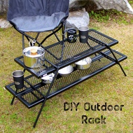 Creative DIY Outdoor Metal Rack BBQ Table Outdoor Rack Camping Rack Table