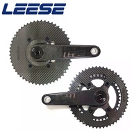 LEESE LSE-PRO Carbon Fiber Double Chainring Crankset 50-34t 52-36t 53-39t DUB for Race Grade, Road B