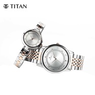Titan Bandhan Silver White Dial Stainless Steel Pair Watches 17732603KM01