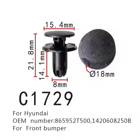 OEM Quality 50/100/500x Auto Fastener For Hyundai I30 Santa Fe Tucson 865952T500 1420608250B Car Fro