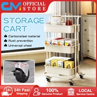 [SG Stock] 3 tier trolley 2 tier trolley black trolley food trolley rack storage trolley rack with w