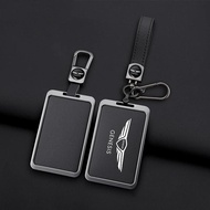 Leather Car Remote Key Case Cover Key Protector Shell Fob Bag Auto Accessories For Genesis GV60 Card