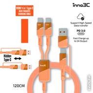 inno3C i-100C2-12 4合1 100W Type C 數據傳輸充電線 120cm 橙色
