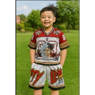 One Piece Kids Jersey Set monkey D Luffy Ages 4-10 Years