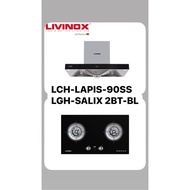 Livinox Kitchen Hood Cooker Hood Gas Cooker Hob LCH Lapis-90SS Cooker Hood LGH Salix 2BT-BL Timer Ga