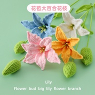 MZB 1 Piece Finished Product Century Haohe Handmade Crochet Flower Bud Big Lily Flower Branch Home D