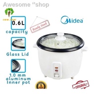 ❖🌸MIDEA 0.6L RICE COOKER🌸 PERIUK NASI MIDEA MG-GP06B GLASS LID ALUMINIUM INNER POT