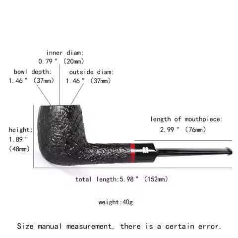 Classic Straight-handled Billiard Tobacco Pipe Handmade Briar Wood Pipe Saddle-shaped Acrylic Pipe M