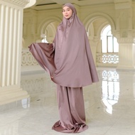 LCY204- Lozy Hijab - Mecca Prayer Set with Pouch Mukena Satin Lasercut