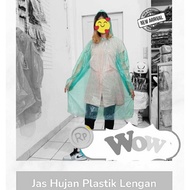 Long sleeve PE plastic raincoat