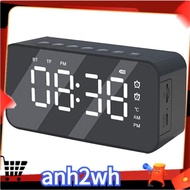 【A-NH】Digital Alarm Clock, Bluetooth Radio Alarm Clock Dual Portable Speaker Alarm Clock with Temperature, TF Card, FM Radio