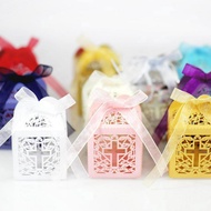 Paper Laser Cut Crucifix Christening Baptism Favor Wedding Box Favor Easter Decoration Small Paper B