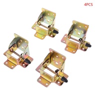 HL 4 Pieces 90 Degrees Locking Folding Hinge Metal Chair Leg Bracket Self-locking Hinge Folding Tabl