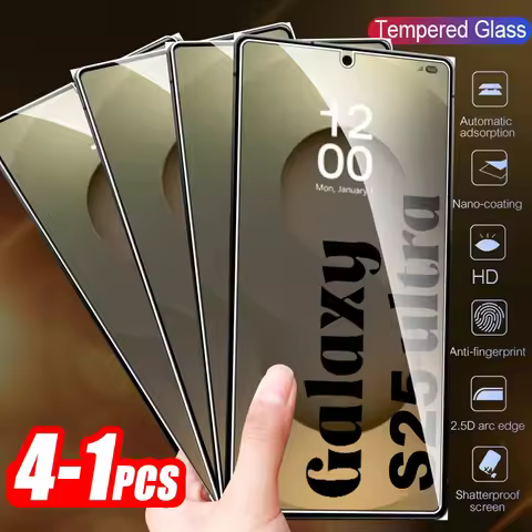 4-1Pcs Tempered Glass For Samsung Galaxy S25 Ultra Screen Protector Samung S 25 Plus S25 S24 S24Plus