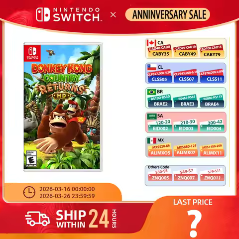 Donkey Kong Country Returns HD - Nintendo Switch Game 100% Original Nintendo Switch Game Card for Ni