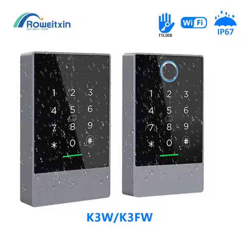 TTLOCK wifi K3W/K3FW Fingerprint Access Control Keypad 13.56Mhz RFID Card Nfc No need for network hu
