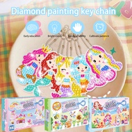 Kids Crafting Kit DIY Stickers Diamond Activity Painting Keychain Crystal Pendant for Kids Set Toys
