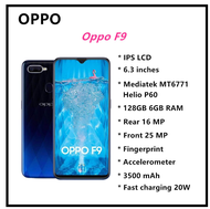 Oppo F9 6GB RAM + 128GB ROM 6.3 Inch 16MP LTE (New) With 1 Year Warranty Original SmartPhones