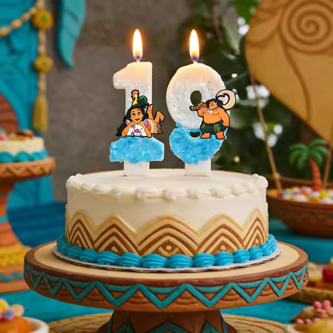 New Ocean Adventures Moana Candle 0-9 Number Kids Birthday Cake Decoration Supplies Baby Shower Part