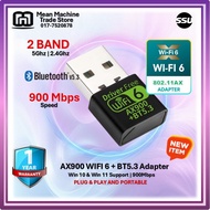 SSU WIFI 6 Bluetooth 5.3 802.11AX AX900 Mini USB Wireless Adapter with 900mbps Speed