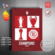 The Double 07/08 | Manchester United FC | Football Soccer Club | Poster | Wall Deco | Poster Sticker