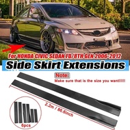 86.6'' 2.2m Black/Carbon Car Side Skirt Extension Lip Splitter Lip For HONDA For Civic For ACCORD 9T