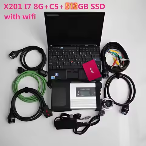 MB Star C5 SD V09.2023 HHT Software 512GB SSD Laptop X201 I7 CPU 8G RAM for Mercedes Auto car truck 