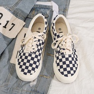 QC lace-up checkered sneakers, bata caro classic shoes for men and women, full box