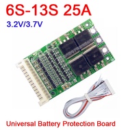 Universal 6S-13S 7S 8S 10S 12S 25A BMS 18650 LiFePO4 protection board 24V 36V 48V Charging Dischargi