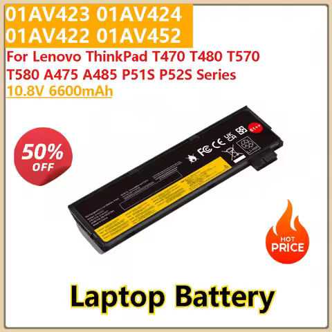 10.8V 6600mAh Laptop battery 61++ 01AV423 01AV424 01AV422 For Lenovo ThinkPad T470 T570 T480 T580 P5
