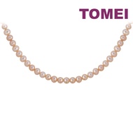 TOMEI Natural Pink Tone Pearl Necklace, White Gold 585