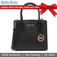 Michael Kors Handbag In Gift Box Crossbody Bag Mercer Medium Pebbled Leather Crossbody Bag Black # 35S1GM9M2L